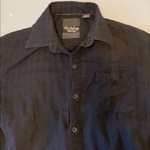 Black coil society button up shirt